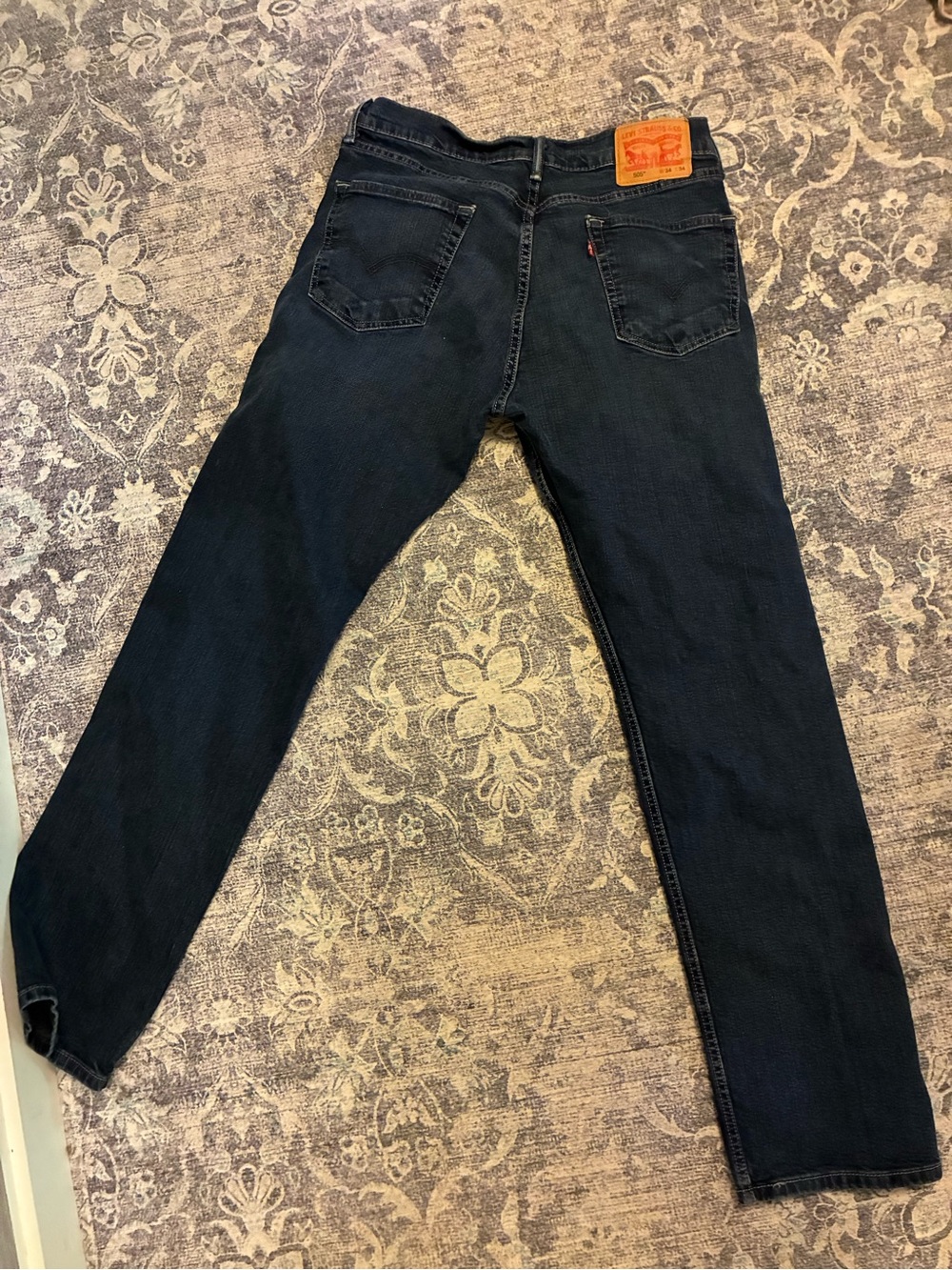 Men's Dark Blue Denim Jeans - Classic Straight Fit 505 34x34